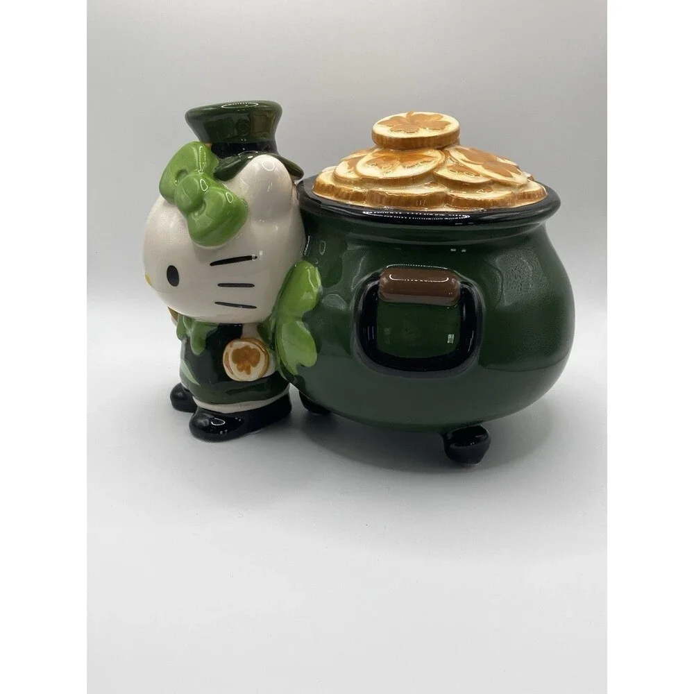 Blue Sky Clayworks Hello Kitty St Patricks Day Pot of Gold Figurine 24749